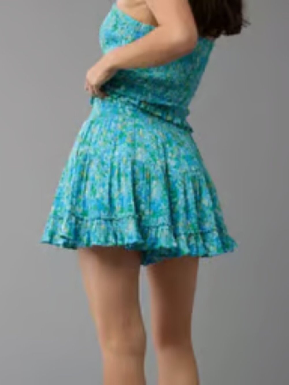 American Eagle Outfitters Blue Green Floral Short Skort/Skirt Size XL - Picture 2 of 14